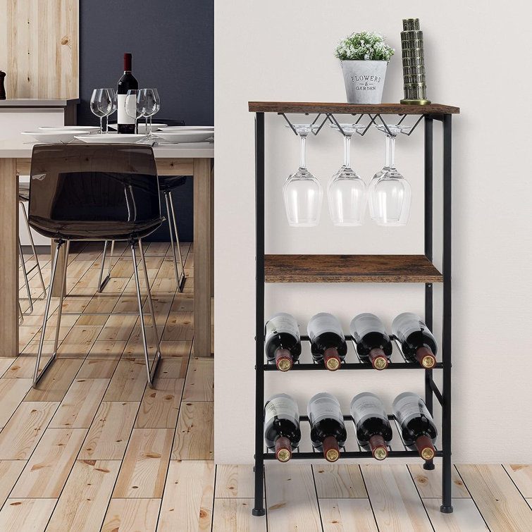 Black floor wine online rack